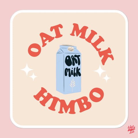 Oat Milk Himbo Red Square Sticker