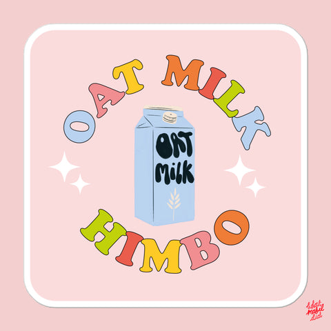 Oat Milk Himbo Rainbow Square Sticker Pink