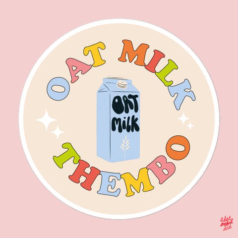 Oat Milk Thembo Rainbow Round Sticker