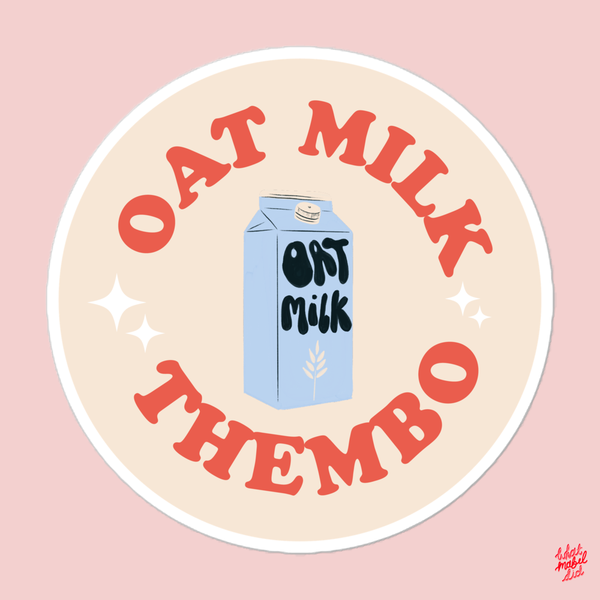 Oat Milk Thembo Red Round Sticker