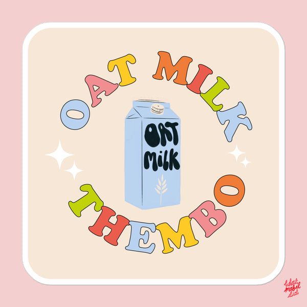 Oat Milk Thembo Rainbow Square Sticker