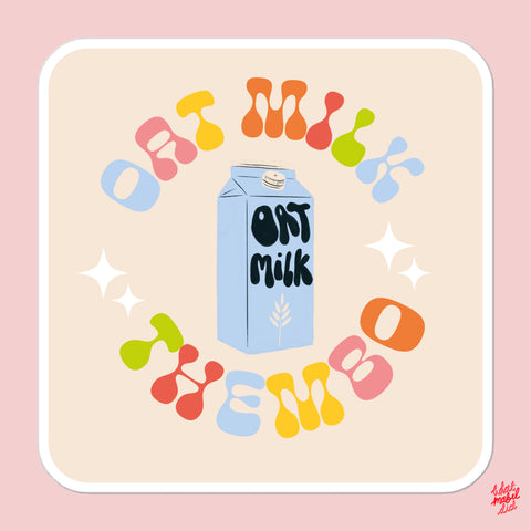 Oat Milk Thembo Rainbow Square Sticker