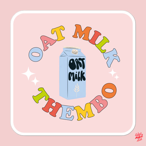 Oat Milk Thembo Rainbow Square Sticker Pink