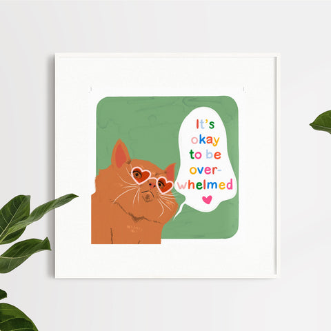 Cute Kitten Mental Health Art Print