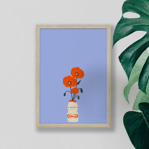 A4 Poppies in Yakult Print
