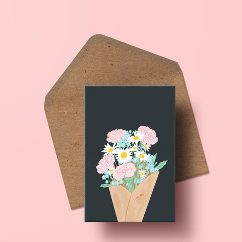 Flower Bouquet Valentine's Card