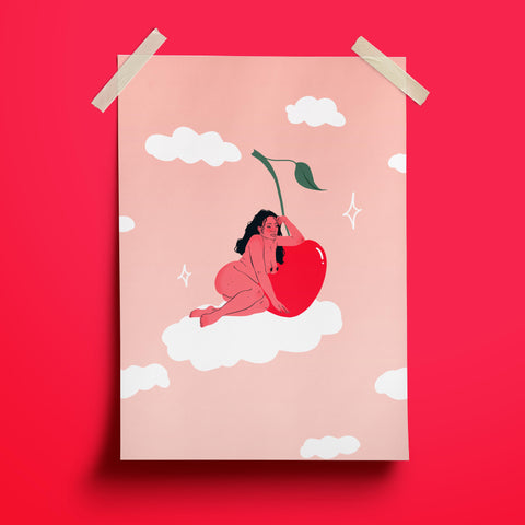 Dreamy Cherry Lady Print